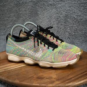 Nike Shoes Women's 8 Flyknit Zoom Agility Multicolor Sneakers Trainers Sz 8.5